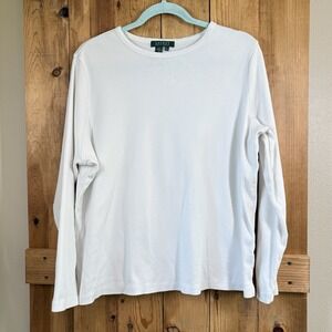 Lauren Ralph Lauren Shirt Womens Size 2XL White Long Sleeve  100%Cotton Pocket